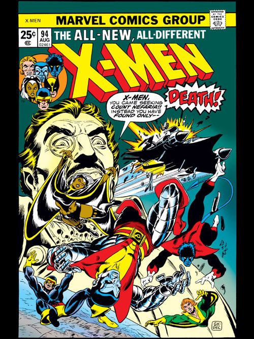 X-Men #94 cover by Dave Cockrum, Gil Kane, and Danny Crespi