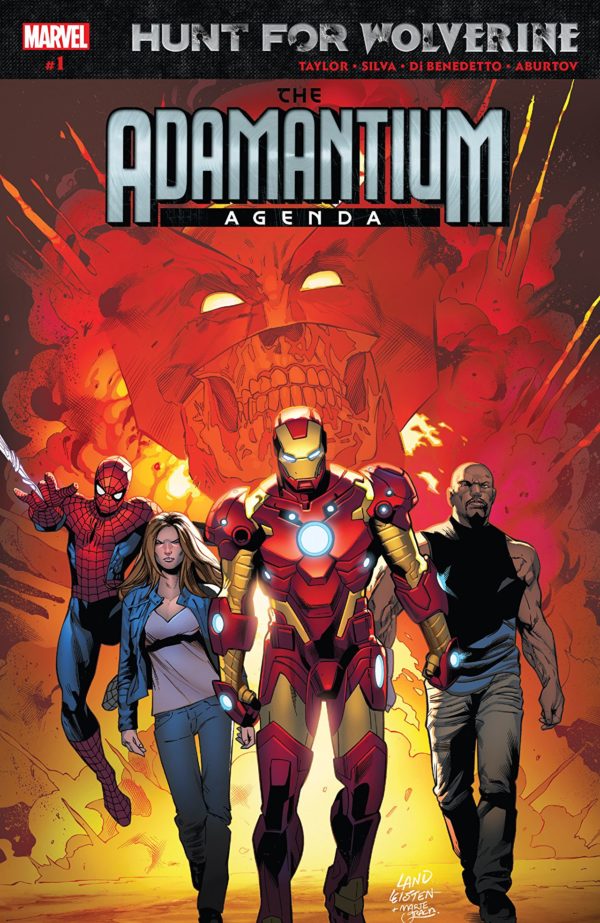 Hunt for Wolverine: Adamantium Agenda #1 cover by Greg Land, Jay Leisten, and Marte Gracia