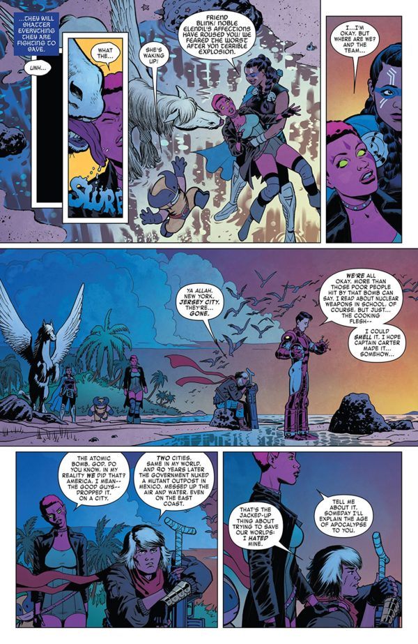 Exiles #4 art by Javier Rodriguez, Alvaro Lopez, and Chris O'Halloran