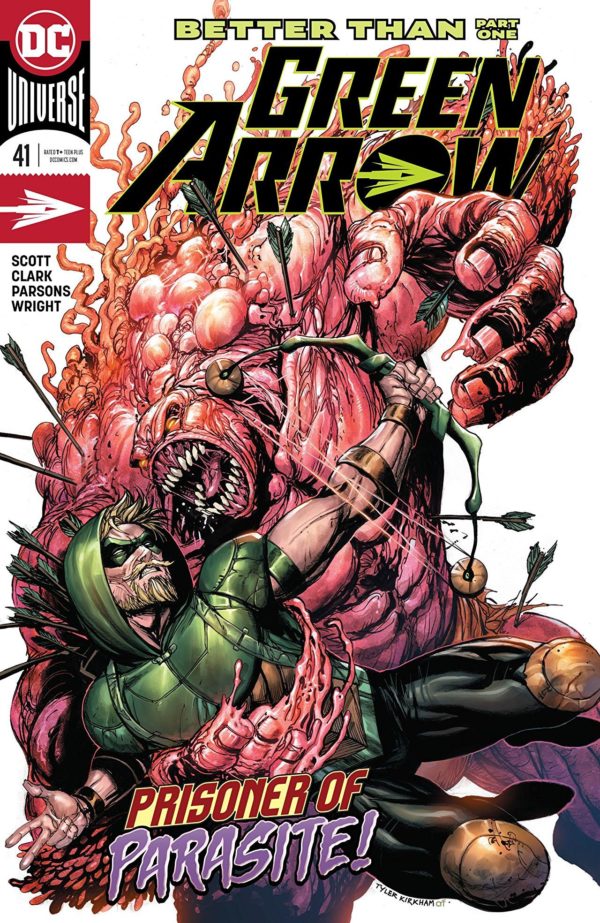 Green Arrow #41 cover by Tyler Kirkham and Arif Prianto