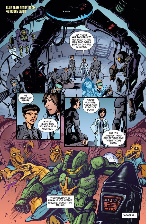 Halo: Collateral Damage #1 art by David Crosland and Len O'Grady