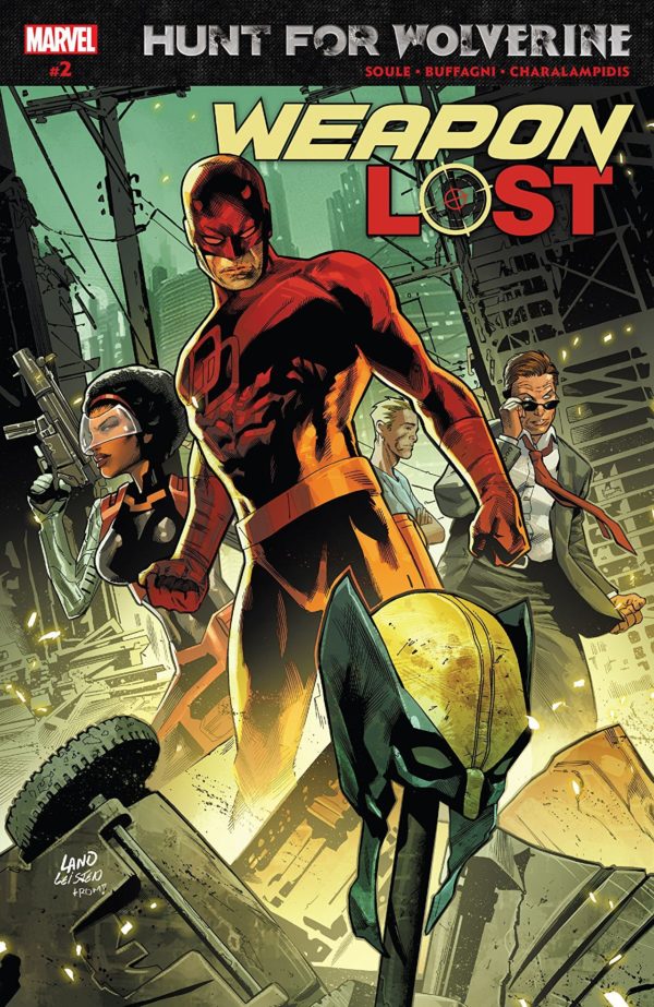 Hunt for Wolverine: Weapon Lost #2 cover by Greg Land, Jay Leisten, and Romulo Fajardo Jr.
