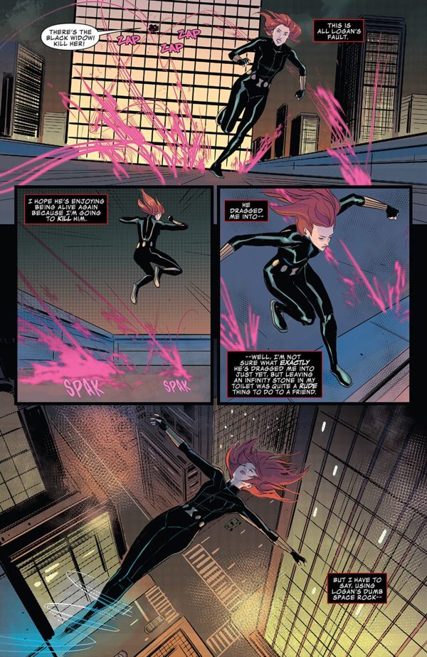 Infinity Countdown: Black Widow #1 art by Nik Virella and Cris Peter