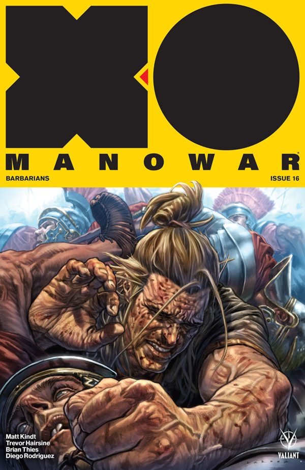 X-O Manowar #16 cover by Lewis Larosa and Diego Rodriguez