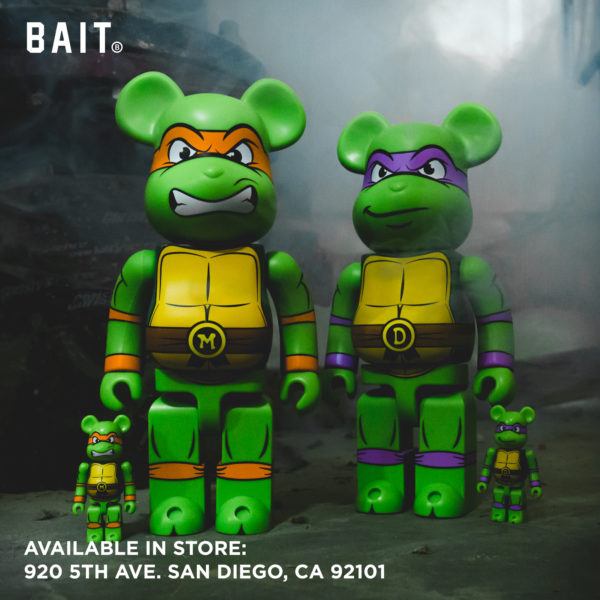 Bait Medicom TMNT Mikey and Donatello 100 and 400 Bearbrick Sets