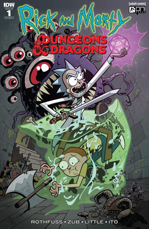 Rick and Morty vs Dungeons and Dragons #1 cover by Troy Little
